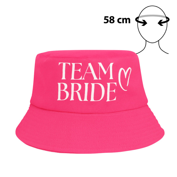 Bucket Hat "Team Bride" Pinkki