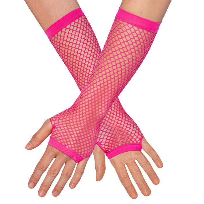 Pitkät Verkkokäsineet Neon Pinkki