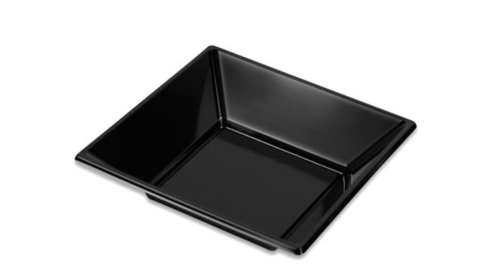 Muovinen Neliökulho Musta (6 kpl) 17cm
