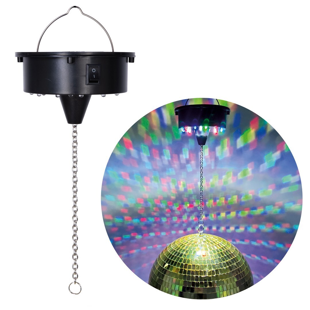 Pyörivä Discopallo valoilla, hopea
