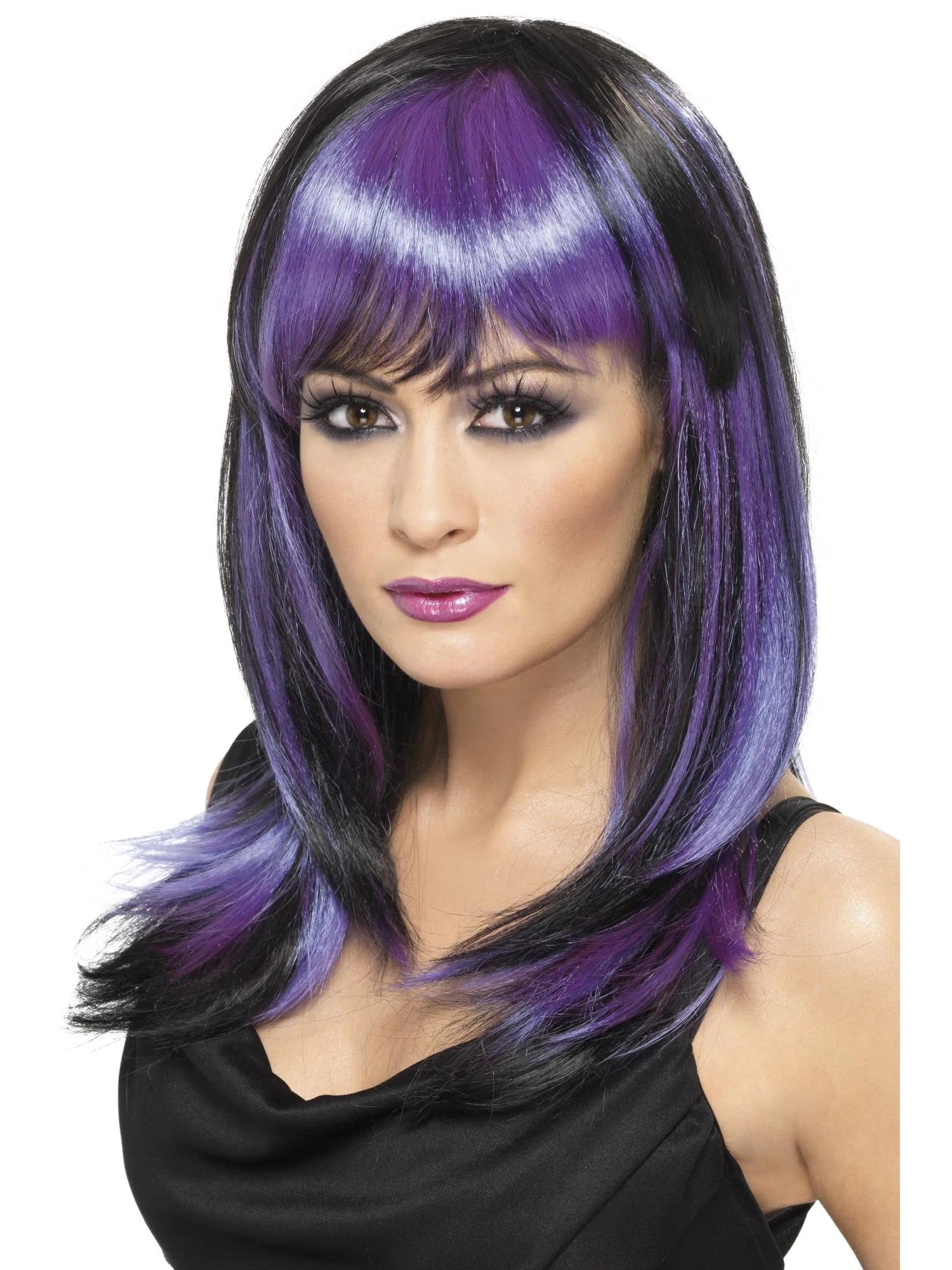 Glamour Noita Peruukki, Musta/Violetti