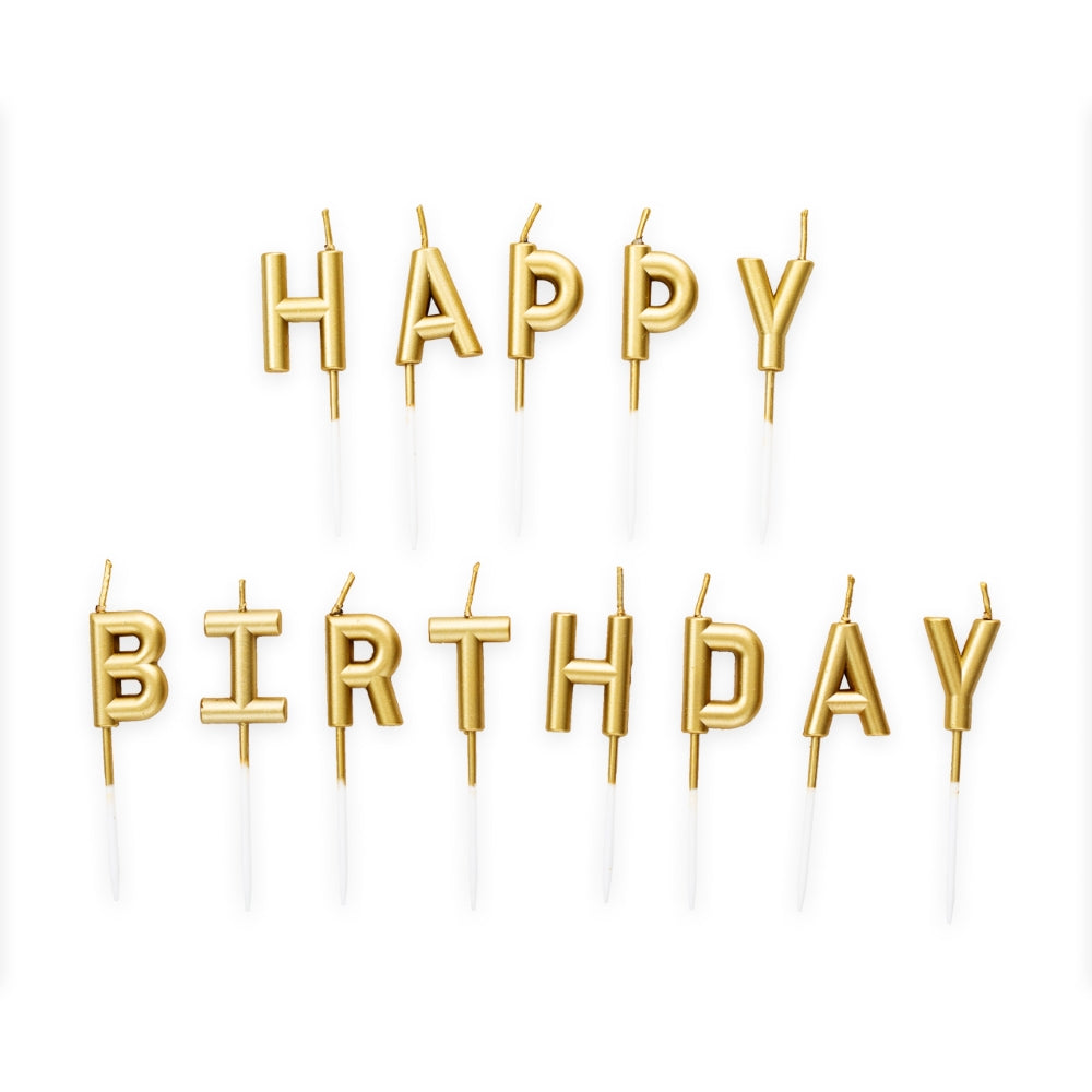 Kynttilä “Happy Birthday” Kulta
