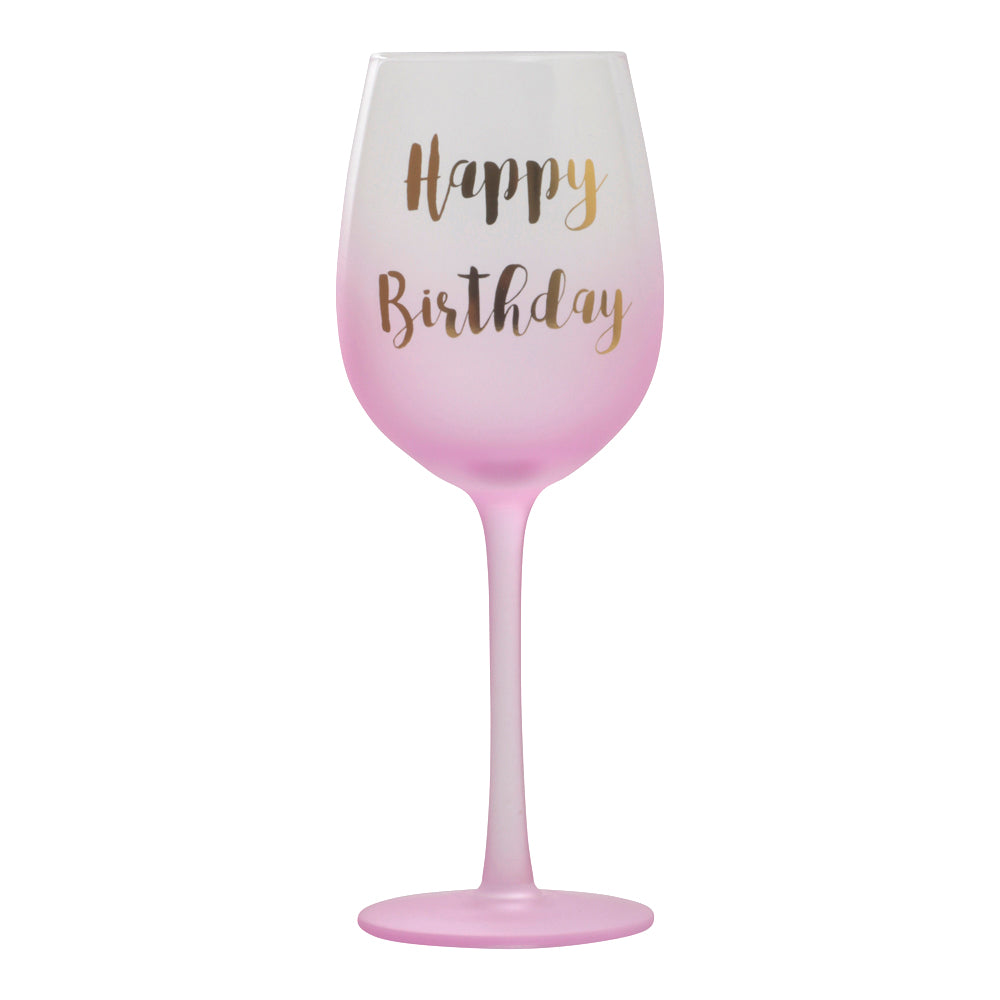 Viinilasi "Happy Birthday" Pinkki