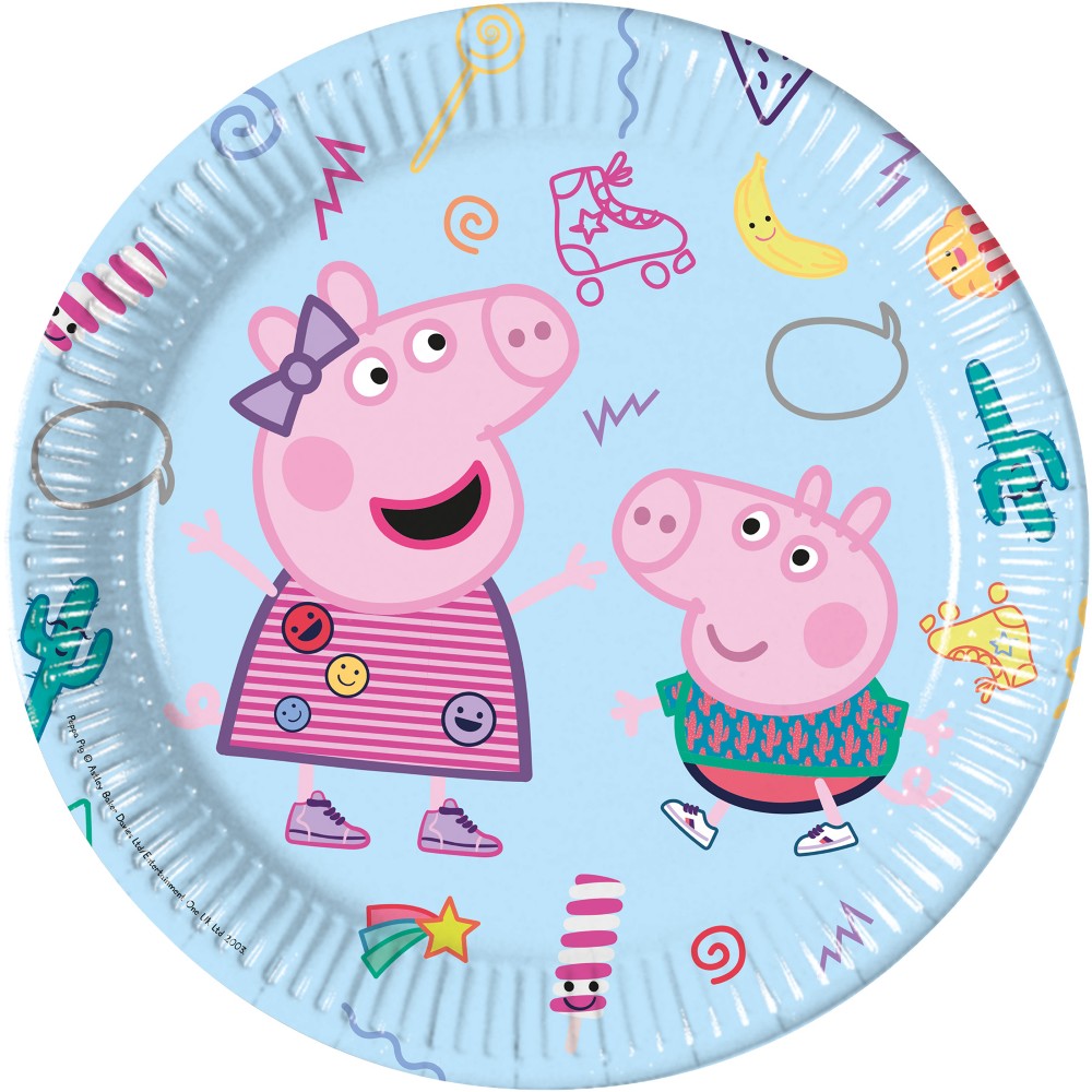 Lautanen Pipsa Possu (23cm 8kpl)