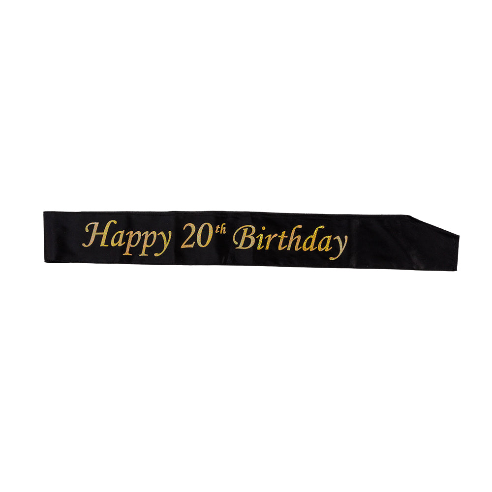 Olkanauha "Happy 20th Birthday"