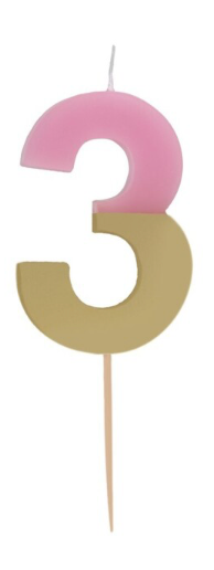 Kynttilä Pinkki/Kulta 3