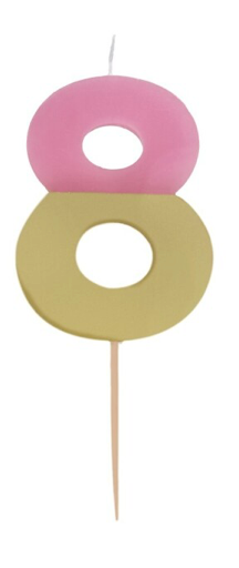 Kynttilä Pinkki/Kulta 8