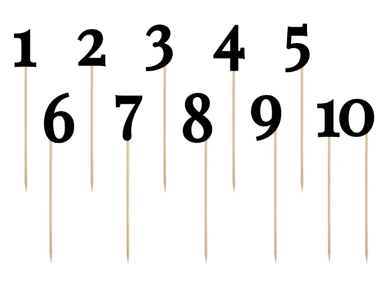 Pöytänumero, Musta 0-9