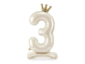 Seisova numerofoliopallo beige 3