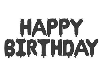 Happy Birthday Musta 340x35cm