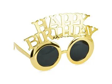 Juhlalasit "Happy Birthday" Kulta