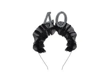 Pääpanta "40" Röyhelöillä ja helmillä