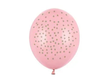 Ilmapallot pastellin pinkki pilkuilla, 6 kpl 30cm
