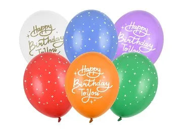 Lateksi Ilmapallo Lajitelma "Happy Birthday To You" (6kpl 30cm)