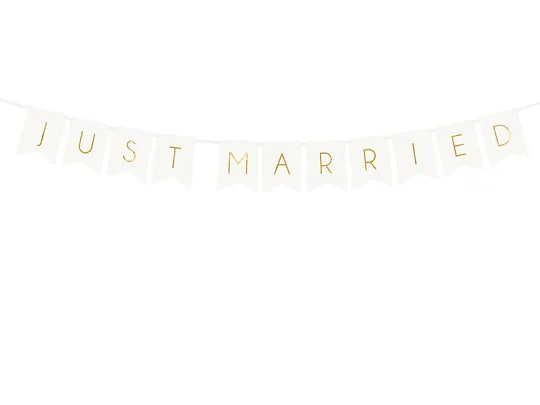 Banneri Valkoinen ''Just Married'' (15x155cm)