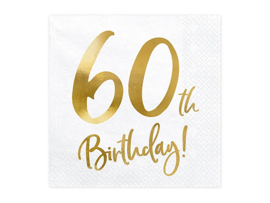 Lautasliina ''60th Birthday'' (20 kpl 33x33cm