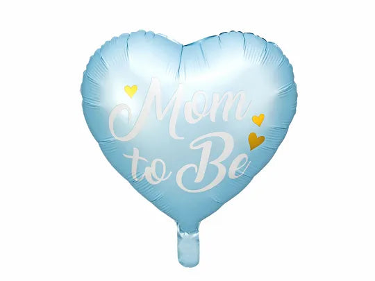 Sydän foliopallo Sininen ''Mom to be'' 35cm