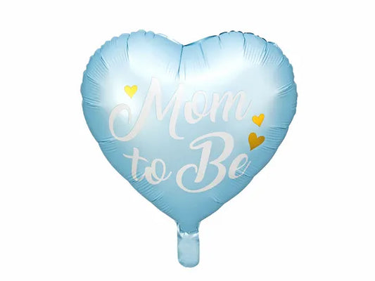 Sydän foliopallo Sininen ''Mom to be'' 35cm