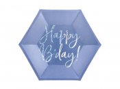 Lautanen Sininen ''Happy B-Day'' (6kpl 20cm)