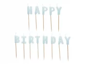 Kakkukynttil Vaaleansininen "Happy Birthday"