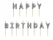 Kakkukynttil Hopea "Happy Birthday"