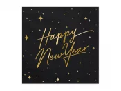 Lautasliina Musta ''Happy new year'' 20 kpl