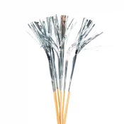 10 kpl foliotikkua, 24cm, hopea