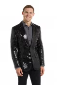Musta glitterpaljettibleiseri M