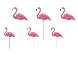 Flamingo-kakkukoristeet, 6 kpl