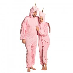 Yksisarvis-asu 180cm, vaaleanpunainen