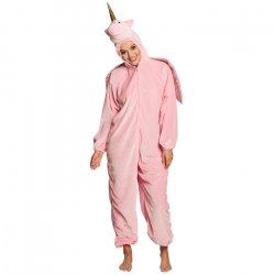 Yksisarvis-asu 180cm, vaaleanpunainen