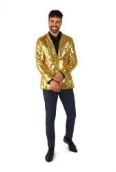 Kultainen glitterpaljettibleiseri XL