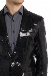 Musta glitterpaljettibleiseri M