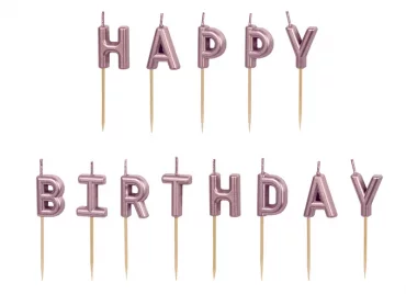 Kakkukynttil Ruusukulta "Happy Birthday"