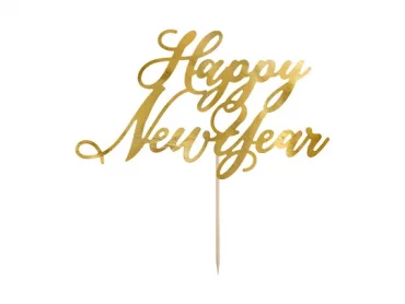 Kakkukoriste kultainen Happy New Year