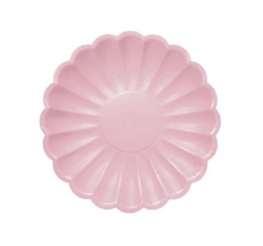 Aaltoreunainen Lautanen Vaaleanpunainen (8 kpl) 18cm