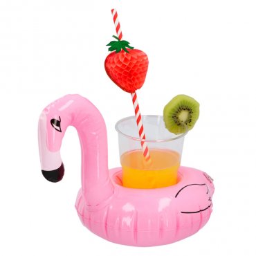 Puhallettava flamingo-juomateline