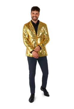 Kultainen glitterpaljettibleiseri XL