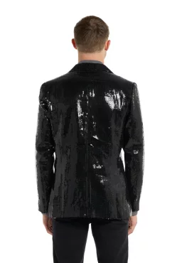Musta glitterpaljettibleiseri M