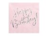 Lautasliina Vaaleanpunainen \'\'Happy Birthday\'\' (20 kpl 33x33cm)