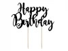 Kakkukoriste Happy Birthday musta