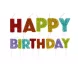 Kynttil Glitter Sateenkaari ''Happy Birthday''